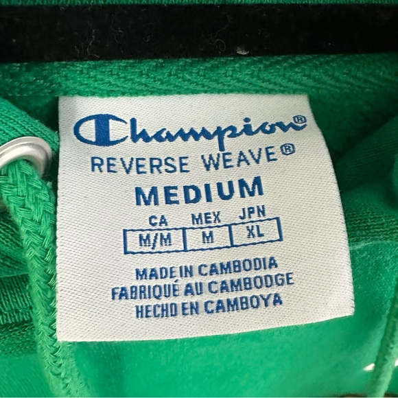 Champion Reverse Weave Cropped Hoodie in Green Womens Size Medium - Picture 4 of 7